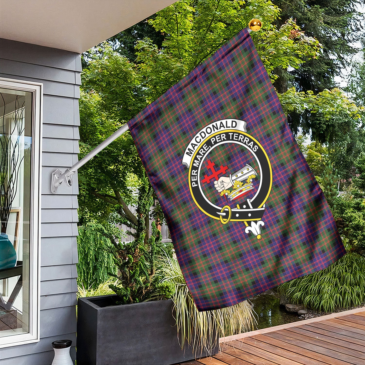 MacDonald Modern Tartan Crest Garden Flag