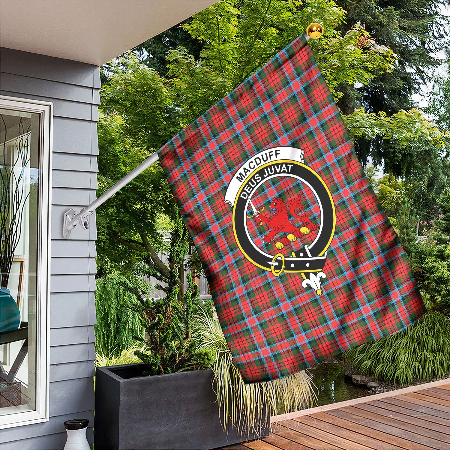 MacDuff Modern Tartan Crest Garden Flag