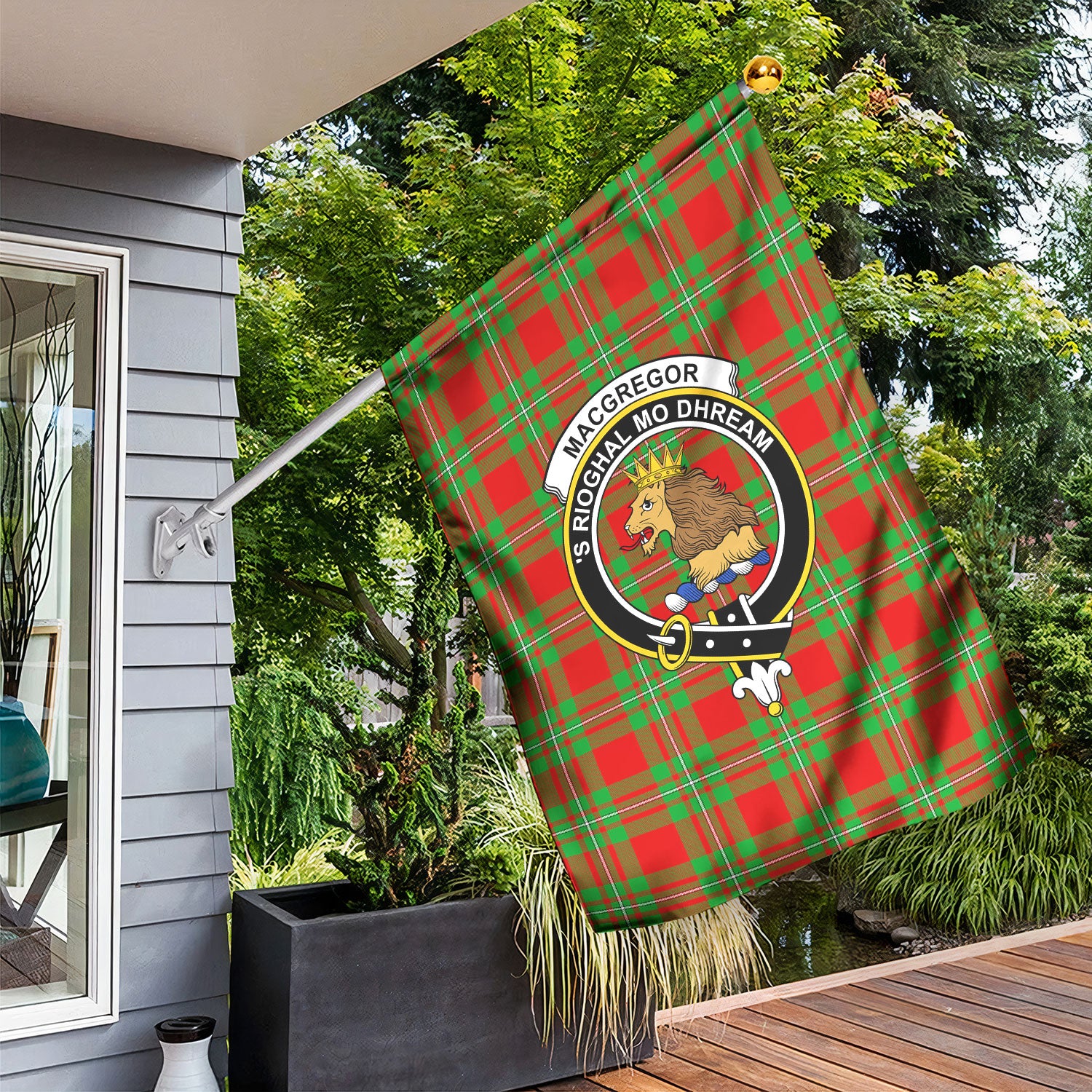MacGregor Modern Tartan Crest Garden Flag