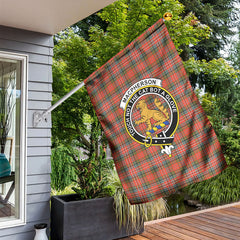 MacPherson Weathered Tartan Crest Garden Flag