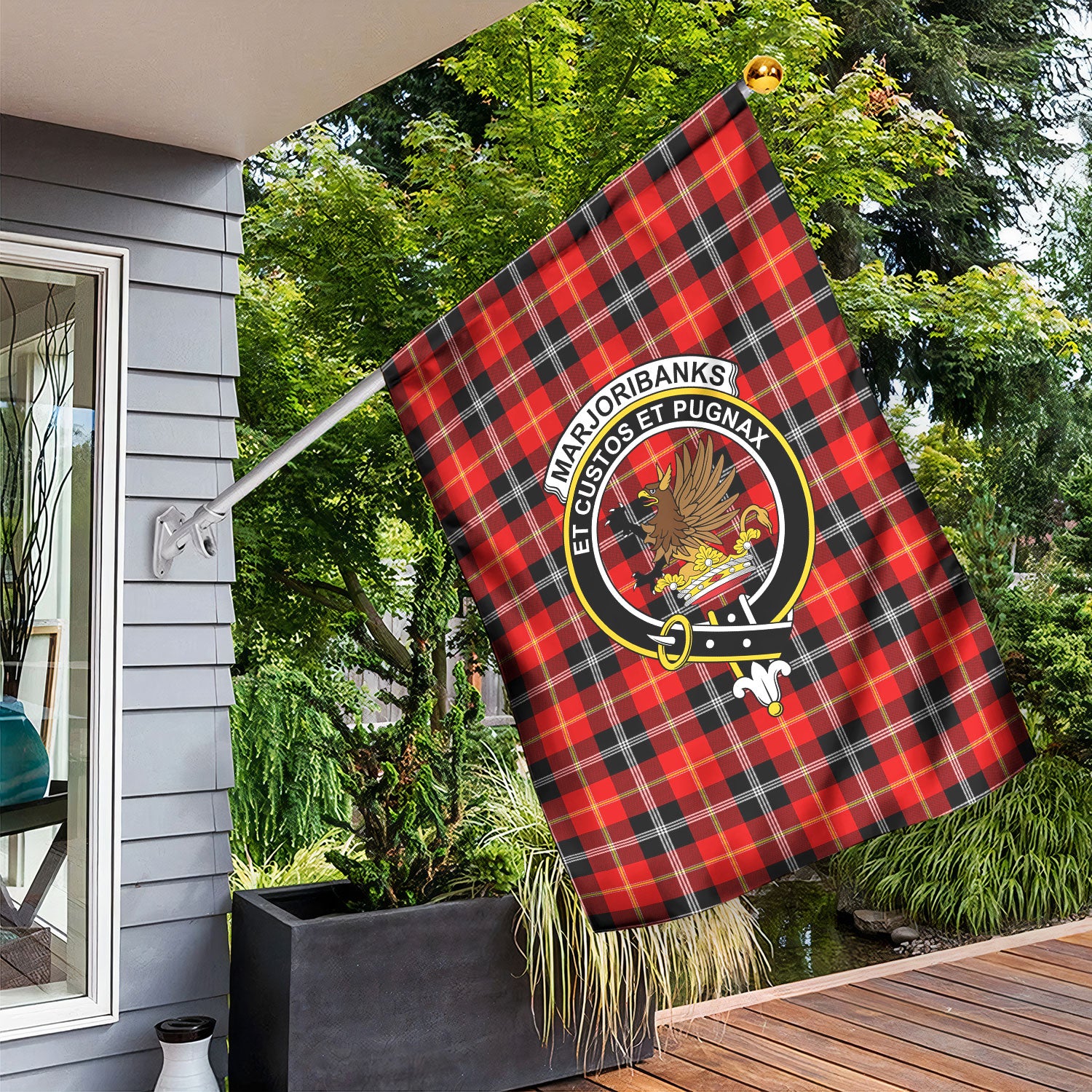 Marjoribanks Tartan Crest Garden Flag