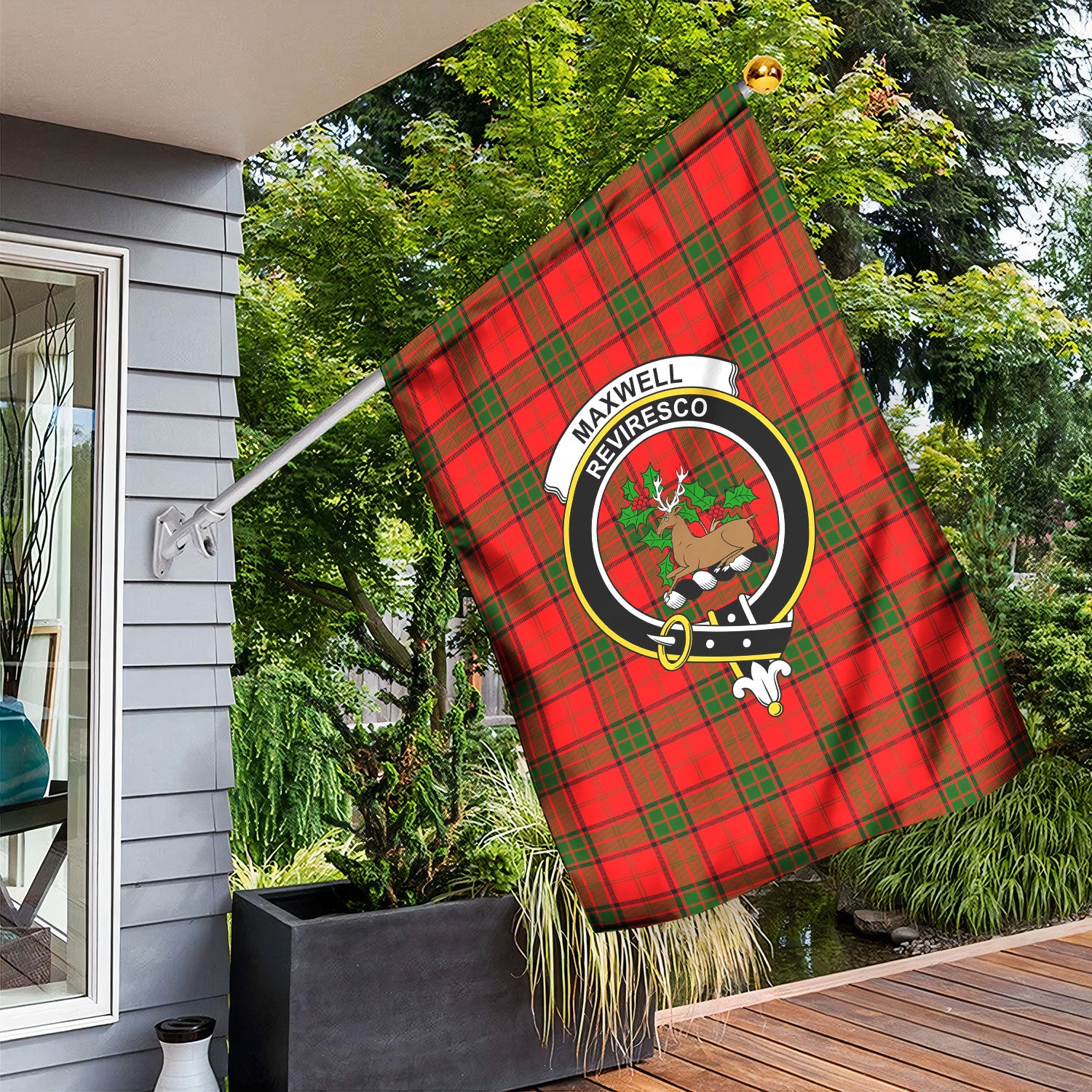 Maxwell Modern Tartan Crest Garden Flag