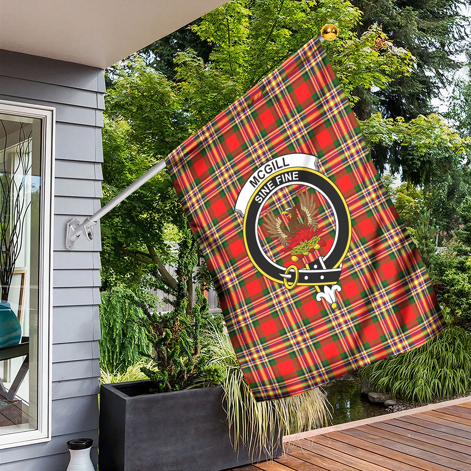 McGill Modern Tartan Crest Garden Flag