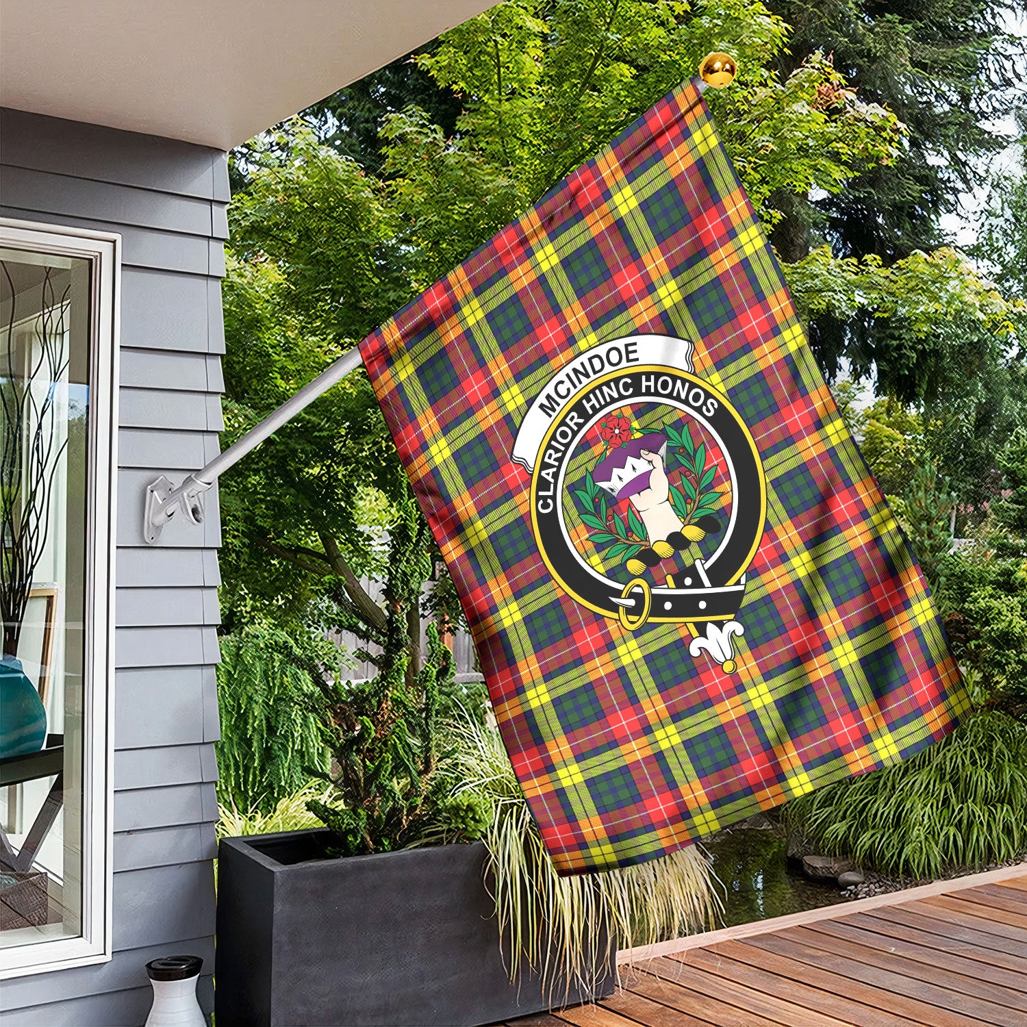 McIndoe Tartan Crest Garden Flag