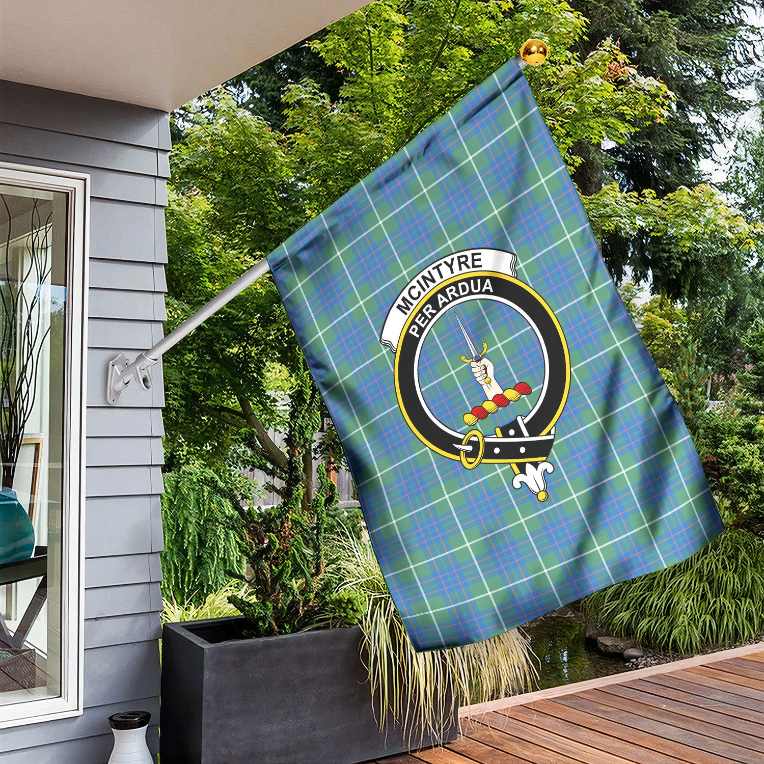 McIntyre Hunting Ancient Tartan Crest Garden Flag
