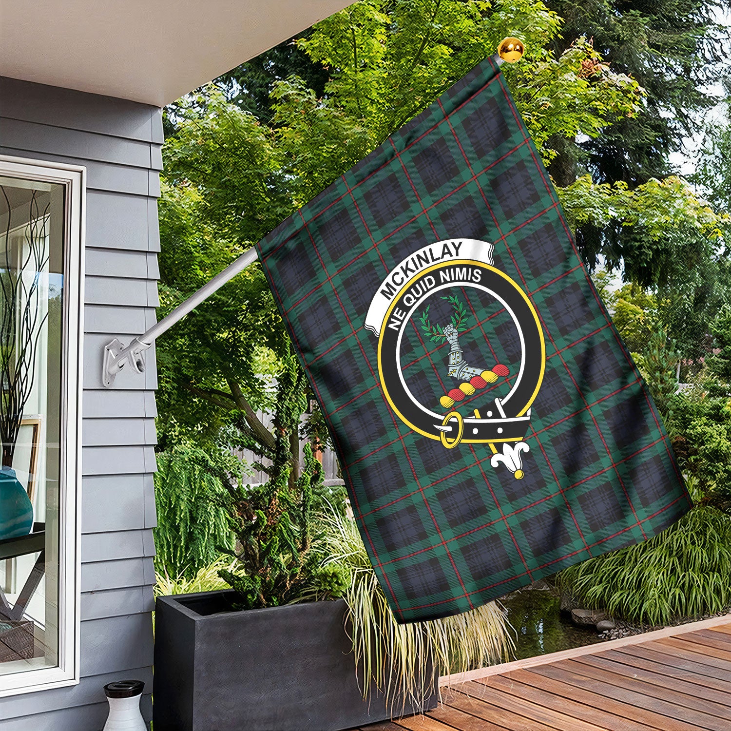 McKinlay Modern Tartan Crest Garden Flag