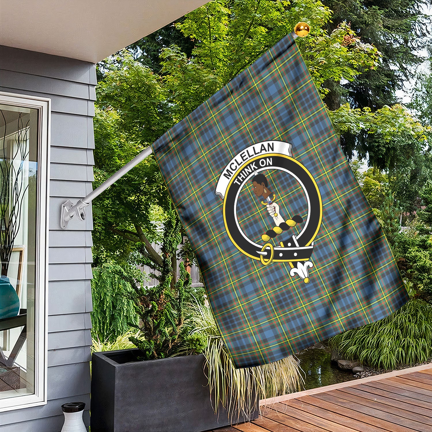 McLellan Ancient Tartan Crest Garden Flag