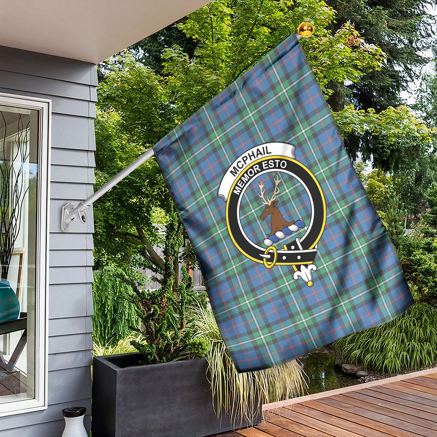 McPhail Hunting Ancient Tartan Crest Garden Flag