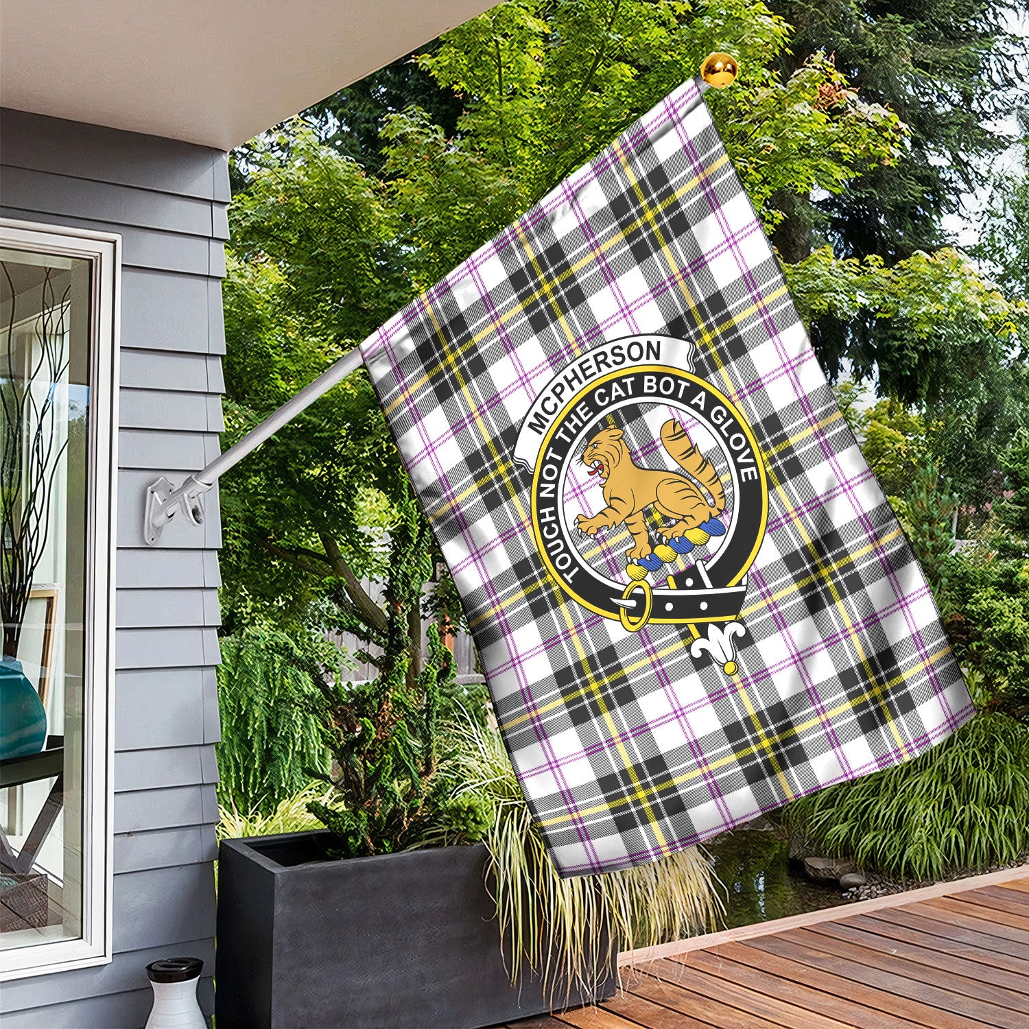 McPherson Dress Modern Tartan Crest Garden Flag