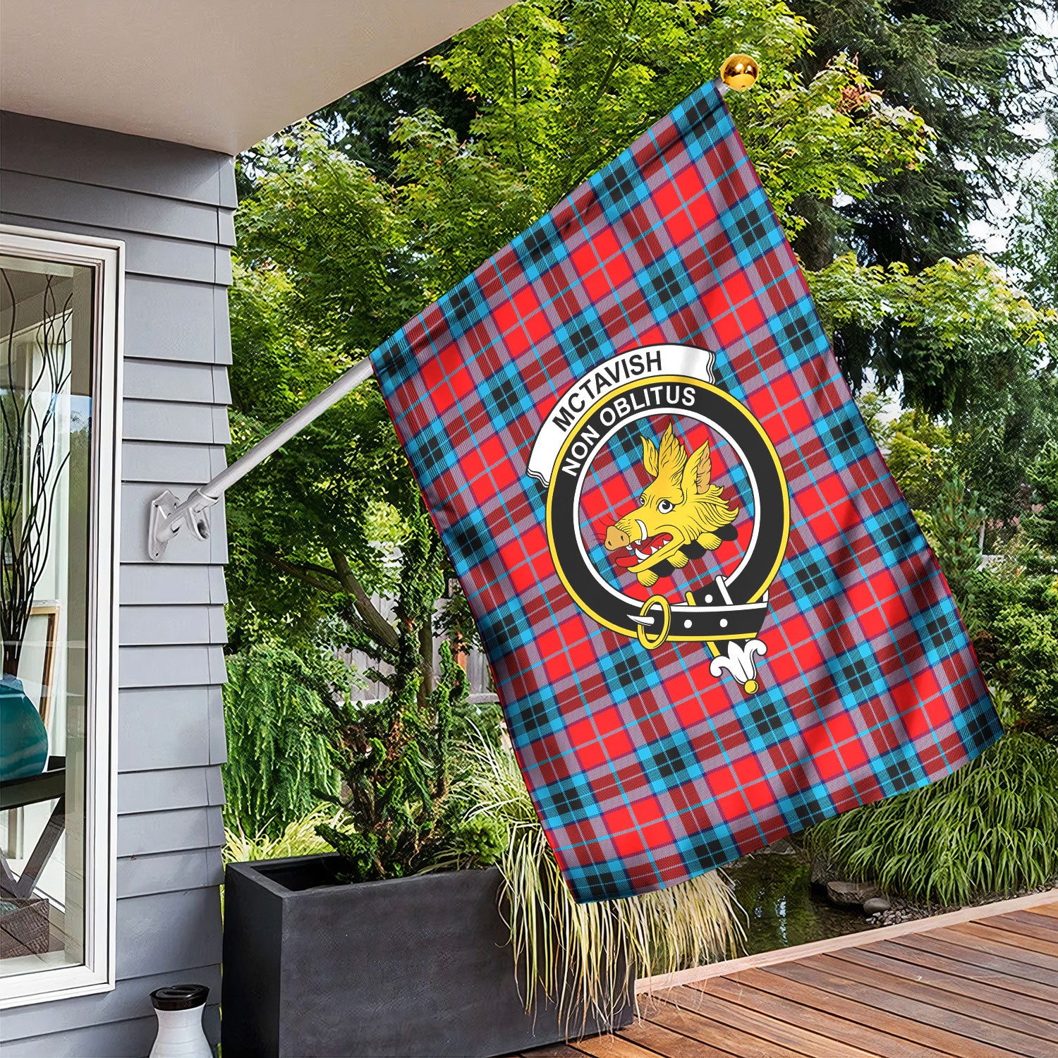 McTavish Modern Tartan Crest Garden Flag