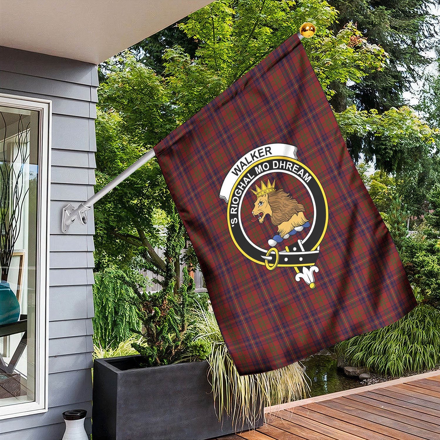 Walker Tartan Crest Garden Flag