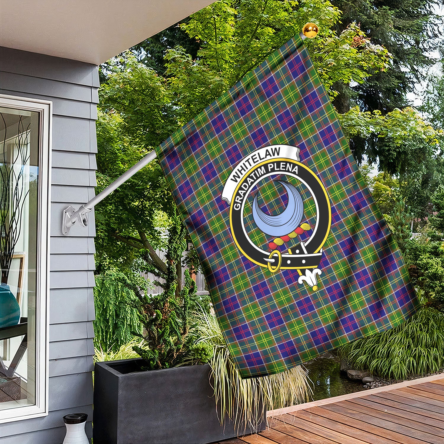 Whitelaw Tartan Crest Garden Flag