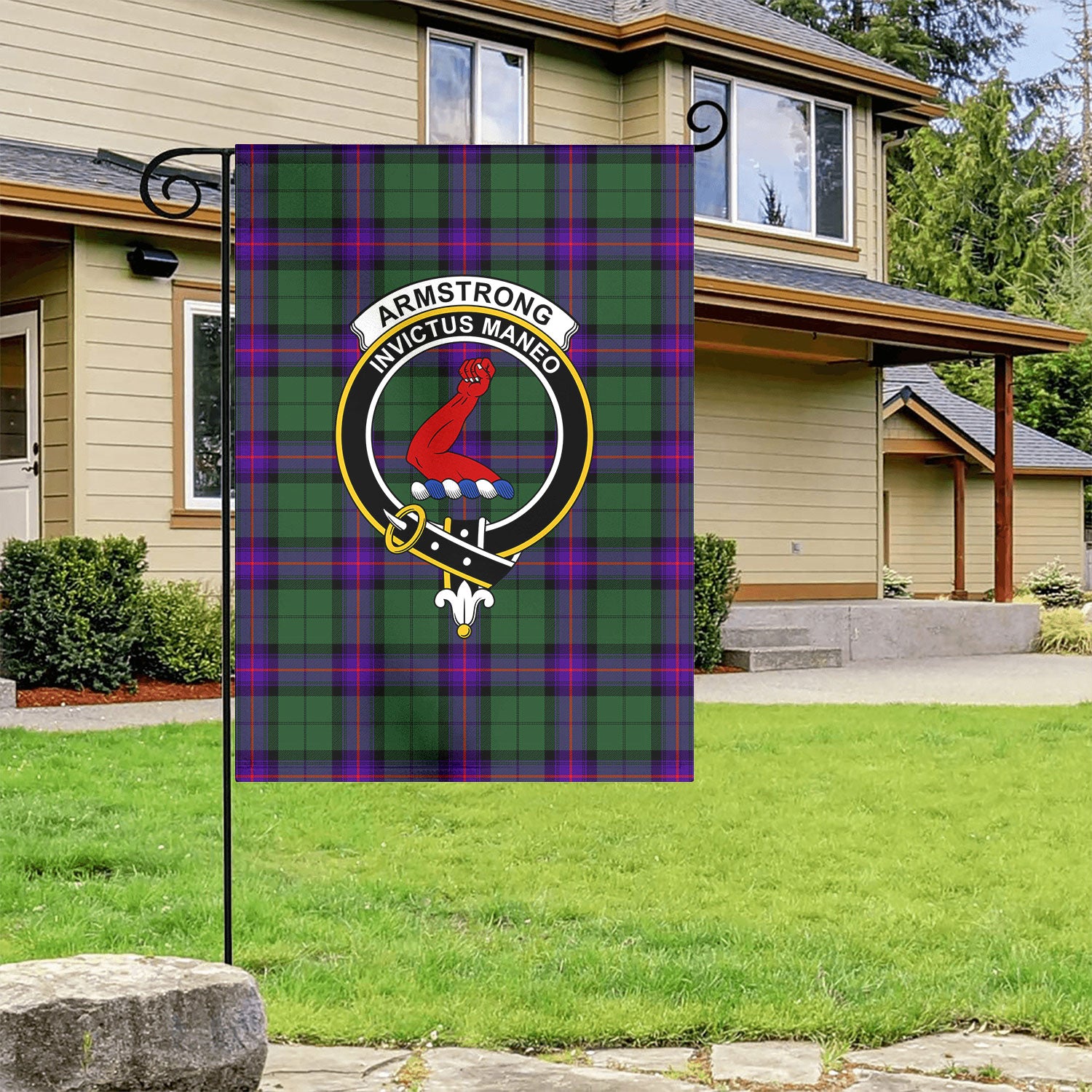 Armstrong Modern Tartan Crest Garden Flag
