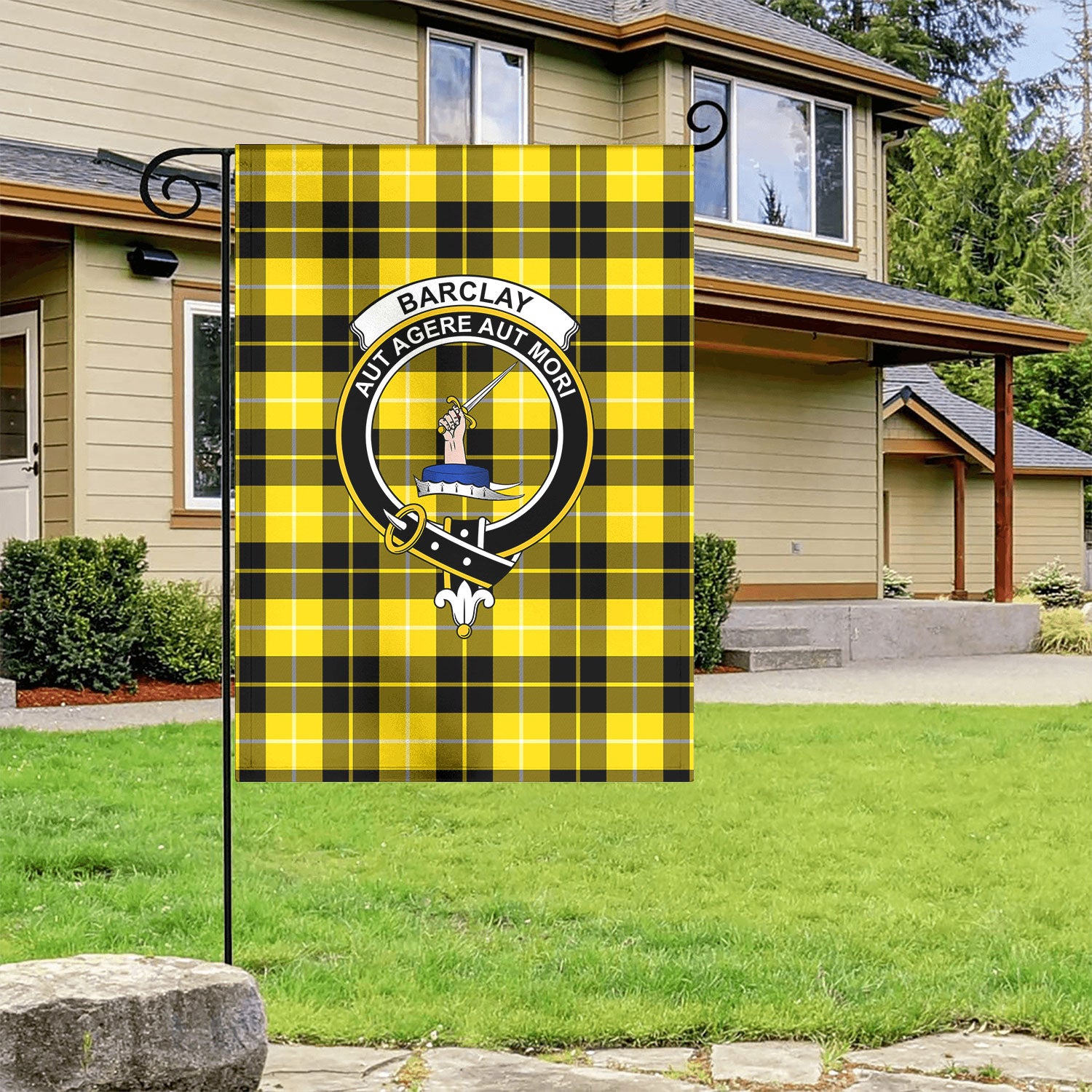 Barclay Dress Modern Tartan Crest Garden Flag