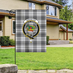 Douglas Grey Modern Tartan Crest Garden Flag
