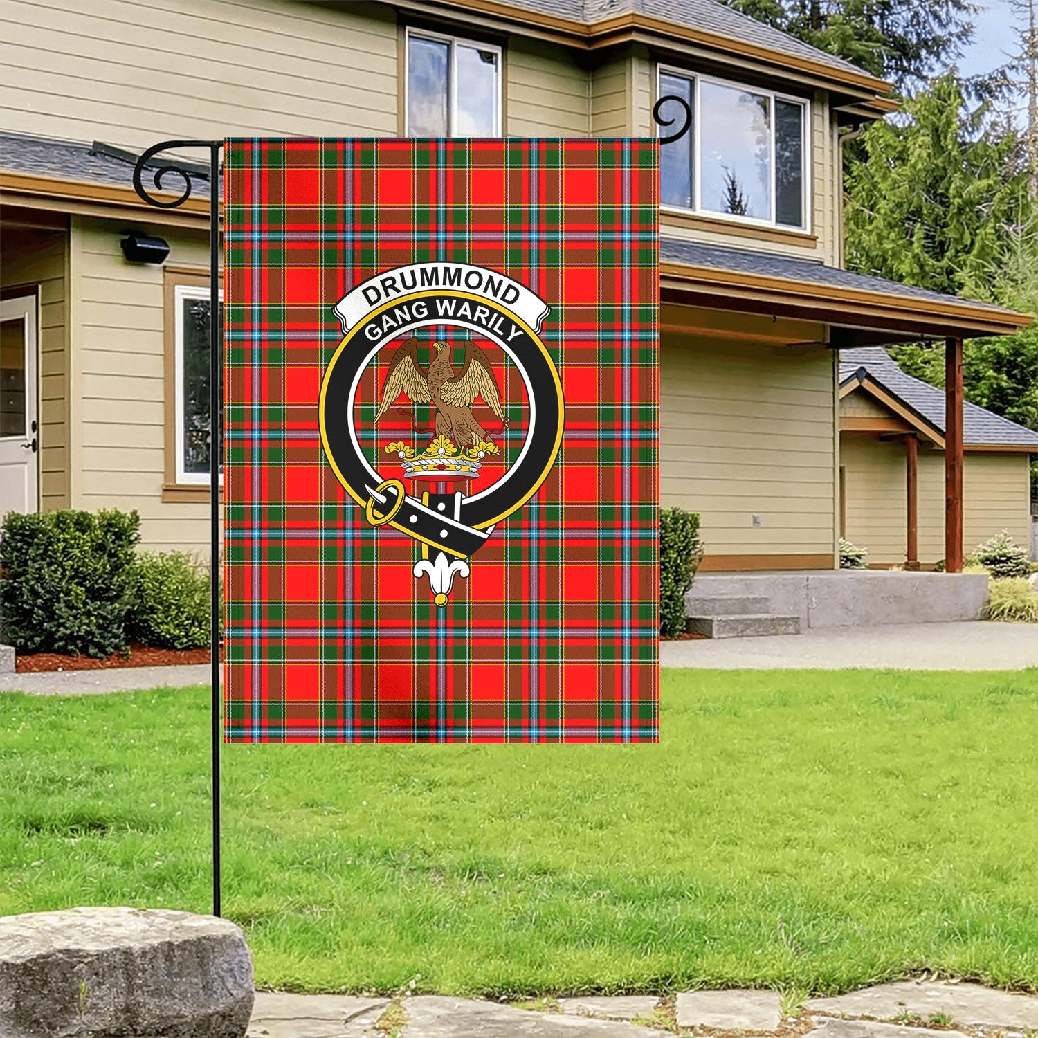 Drummond of Perth Tartan Crest Garden Flag