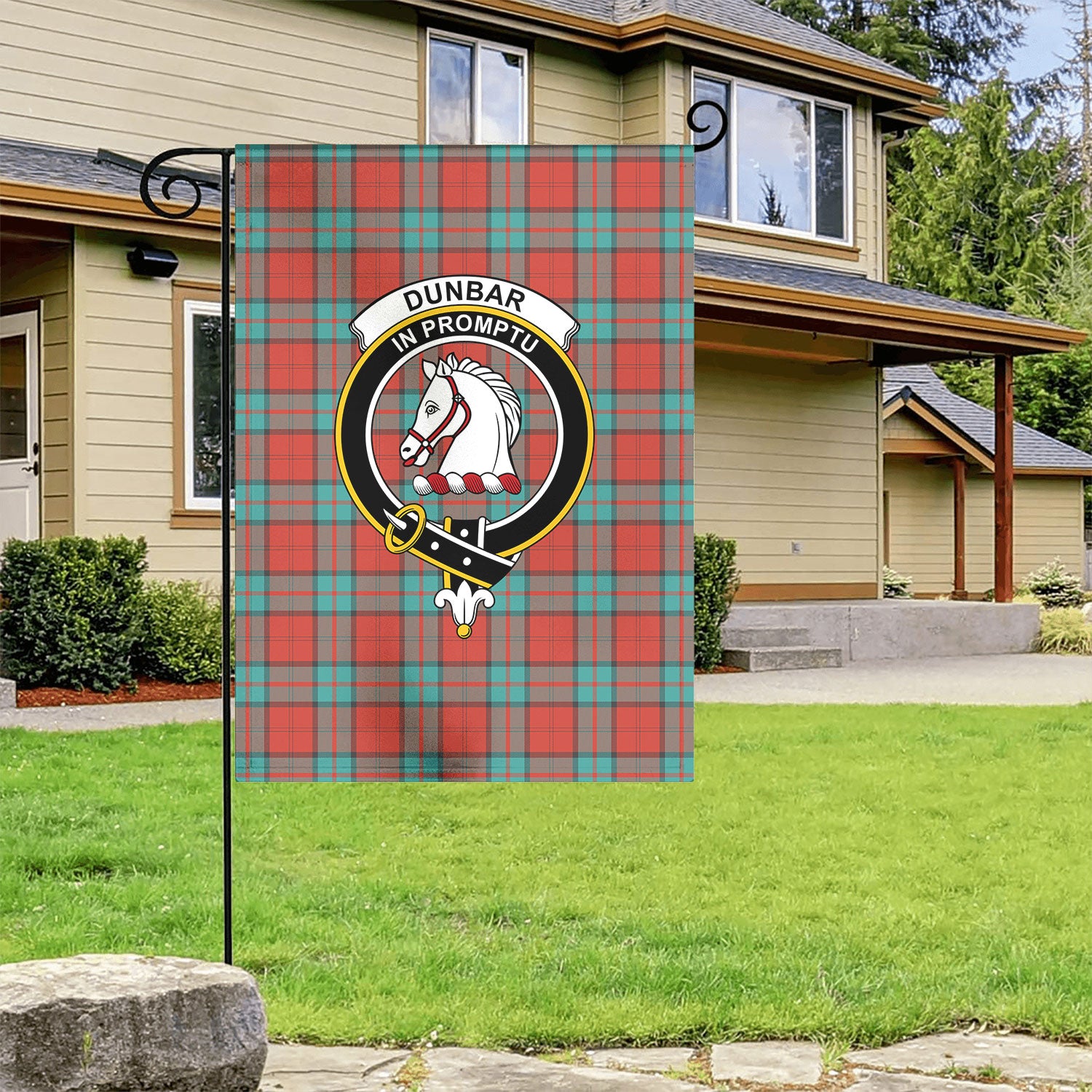 Dunbar Ancient Tartan Crest Garden Flag