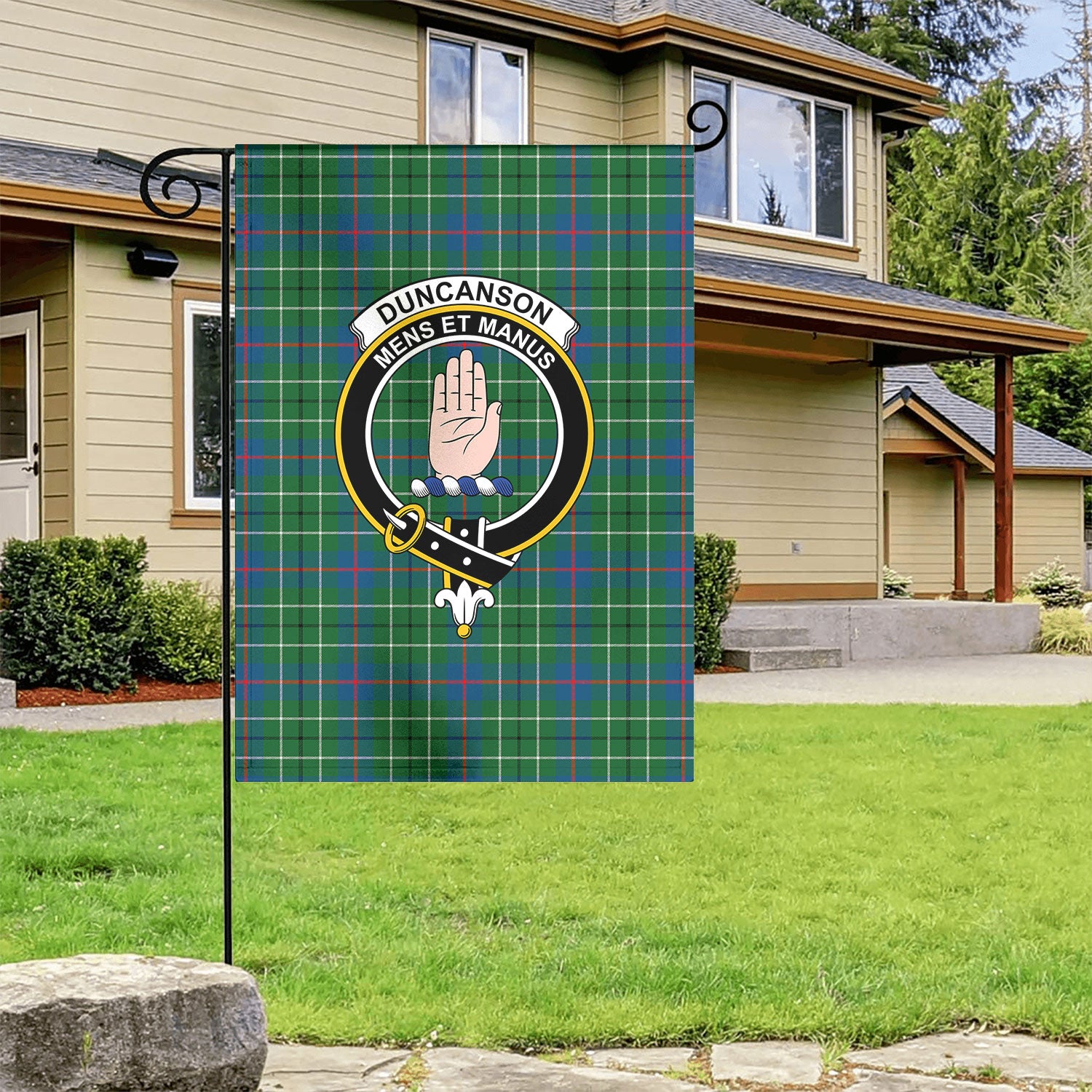Duncanson Tartan Crest Garden Flag