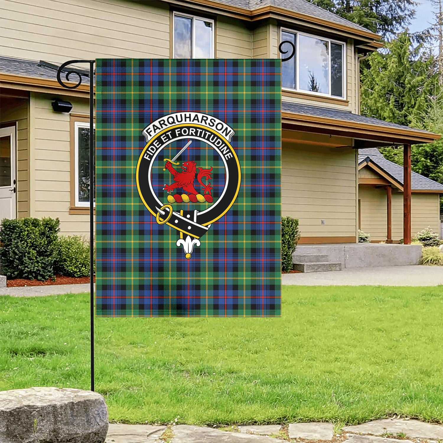 Farquharson Ancient Tartan Crest Garden Flag