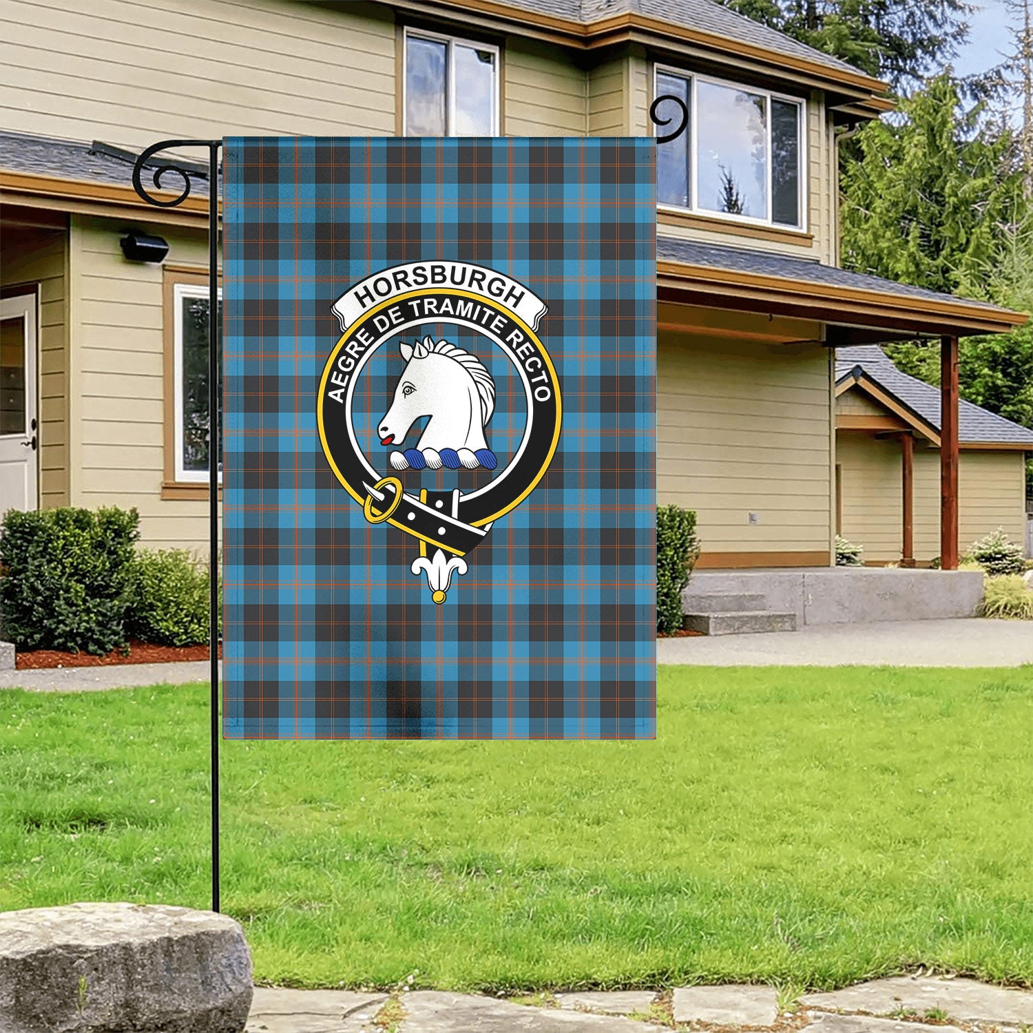 Horsburgh Tartan Crest Garden Flag