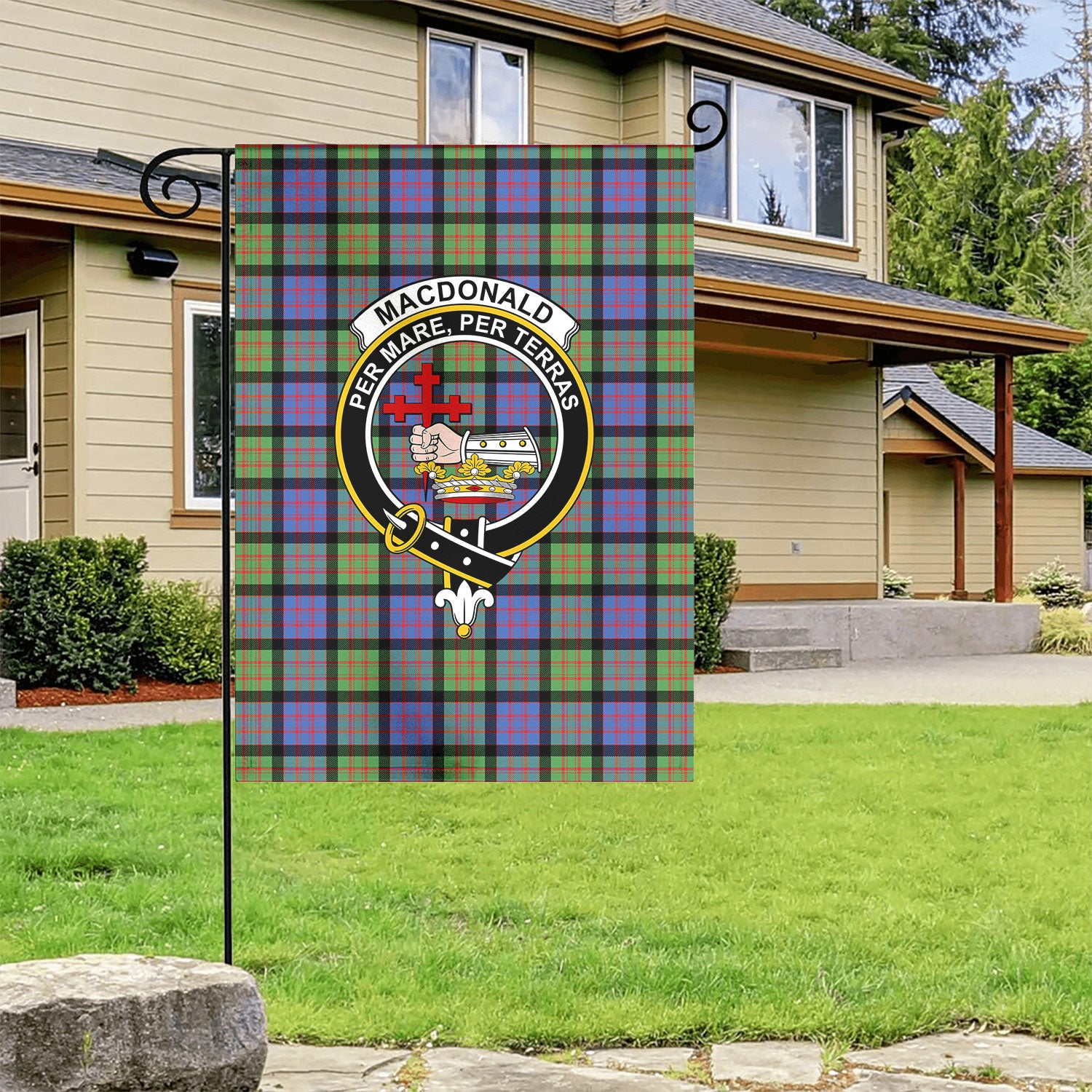 MacDonald Ancient Tartan Crest Garden Flag
