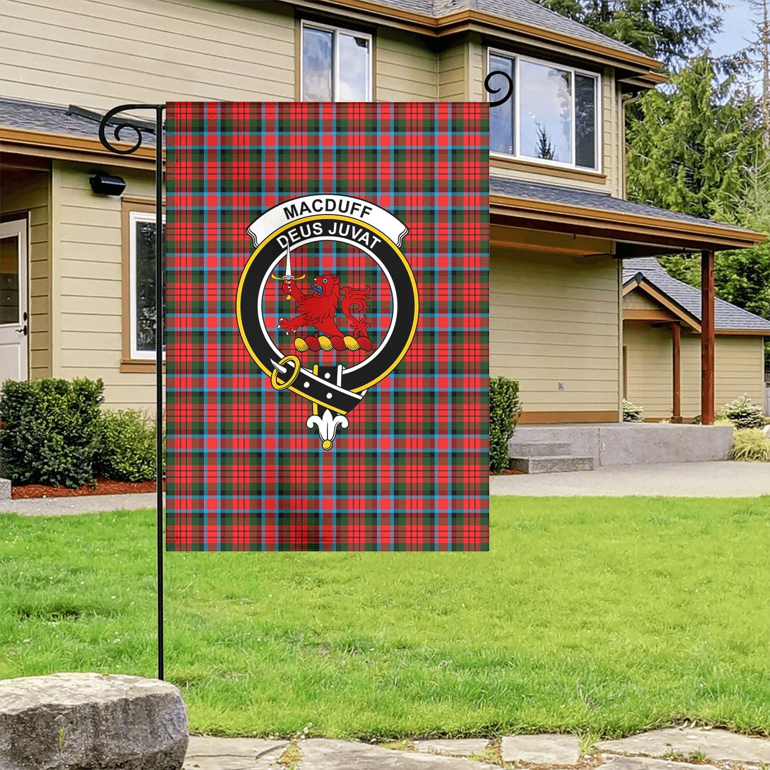 MacDuff Modern Tartan Crest Garden Flag