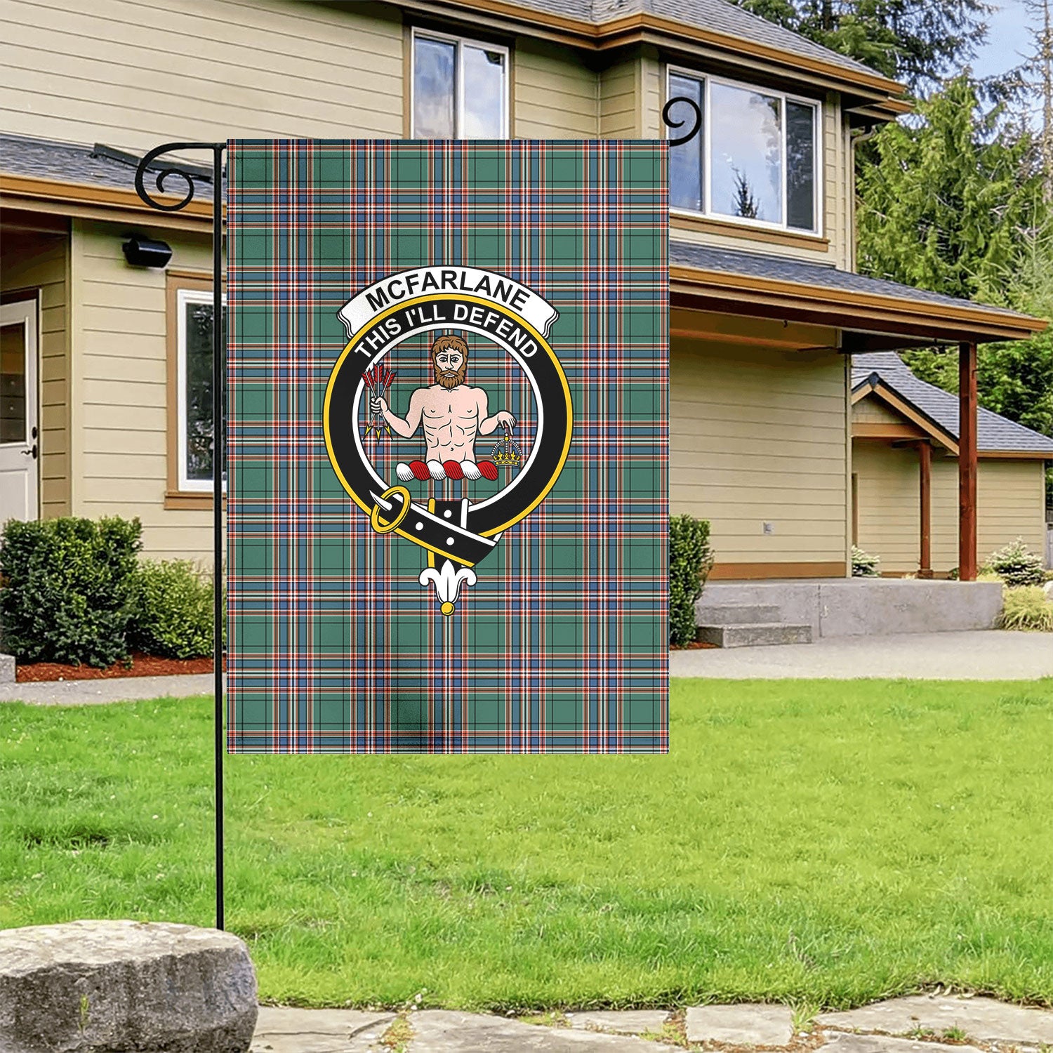 McFarlane Hunting Ancient Tartan Crest Garden Flag