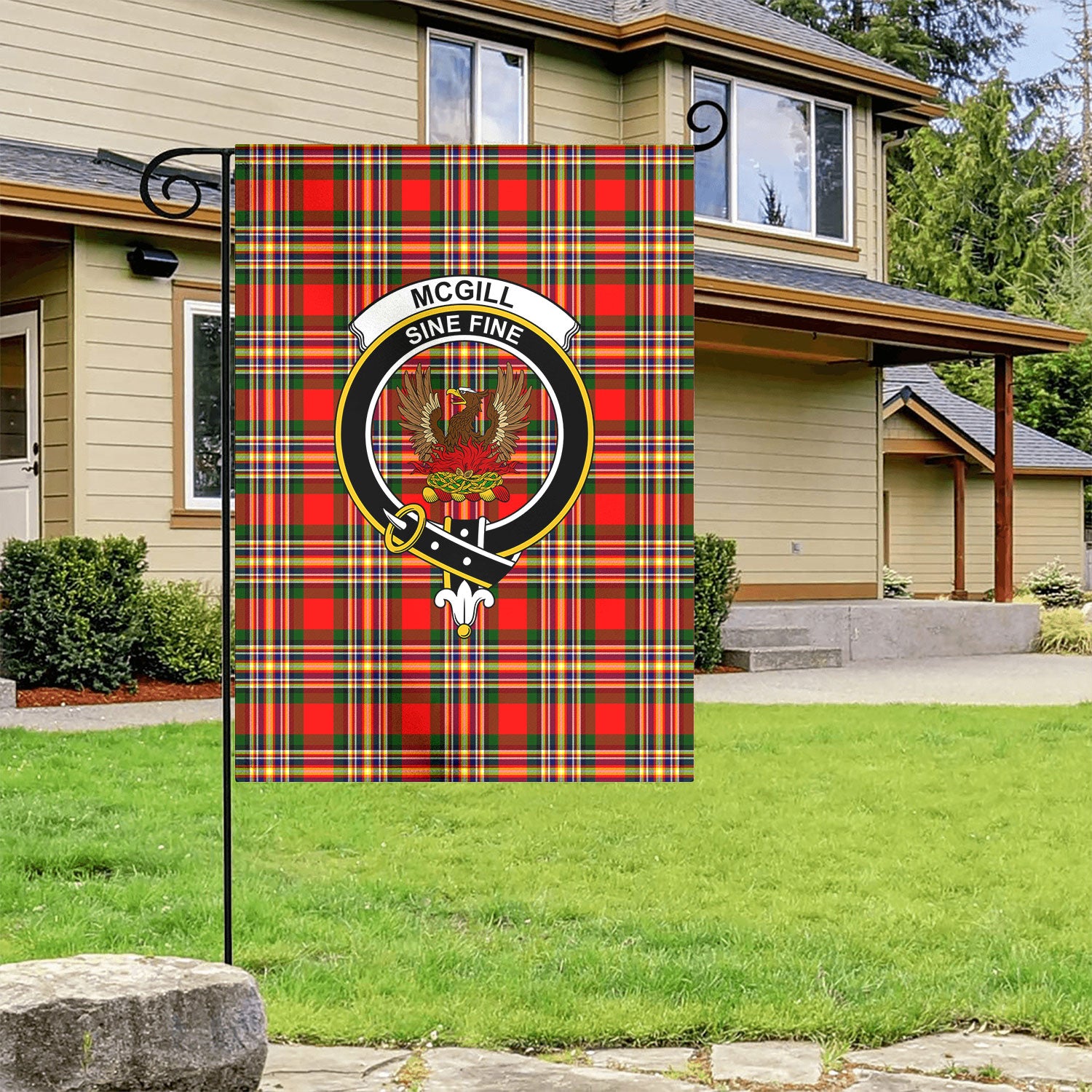 McGill Modern Tartan Crest Garden Flag
