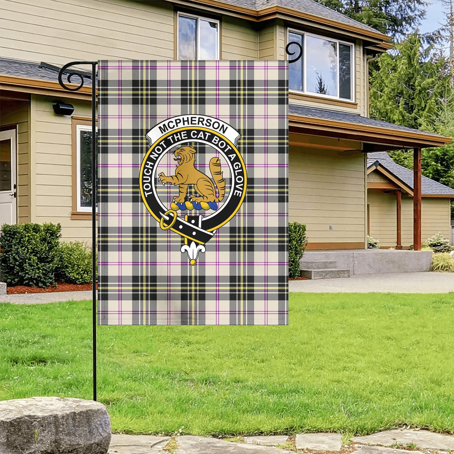 McPherson Dress Ancient Tartan Crest Garden Flag
