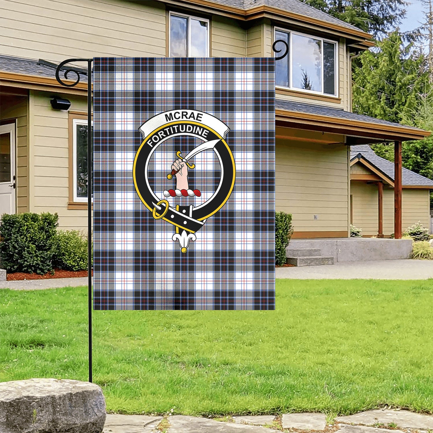 McRae Dress Modern Tartan Crest Garden Flag