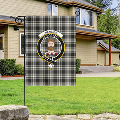 Menzies Black - White Ancient Tartan Crest Garden Flag