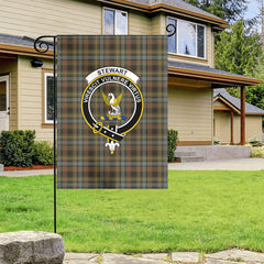 Stewart Hunting Weathered Tartan Crest Garden Flag