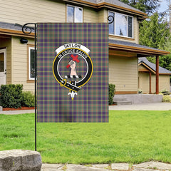 Taylor Weathered Tartan Crest Garden Flag