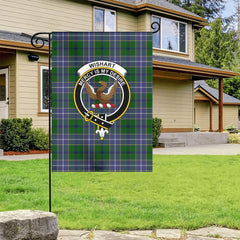Wishart Hunting Tartan Crest Garden Flag