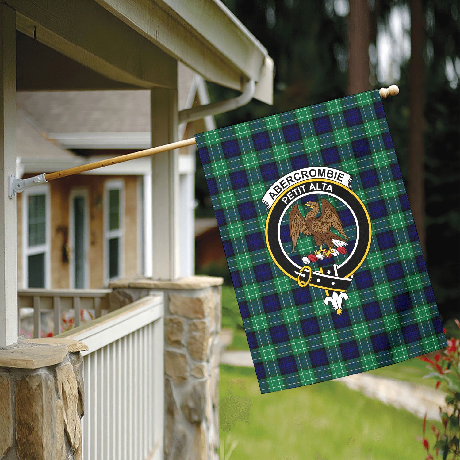 Abercrombie Tartan Crest Garden Flag