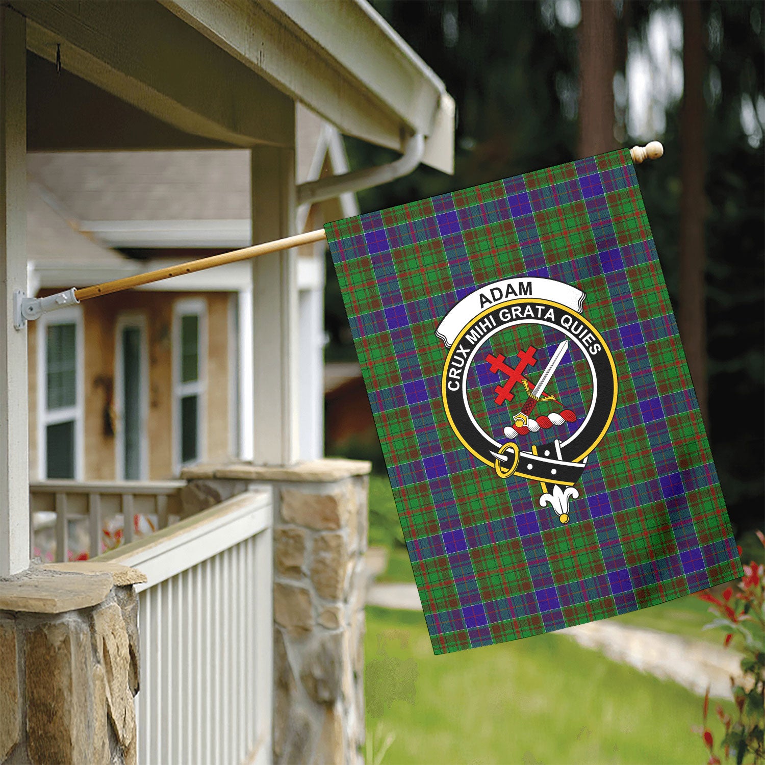 Adam Tartan Crest Garden Flag