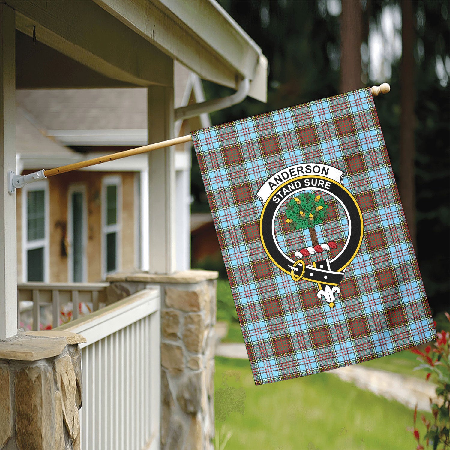 Anderson Ancient Tartan Crest Garden Flag