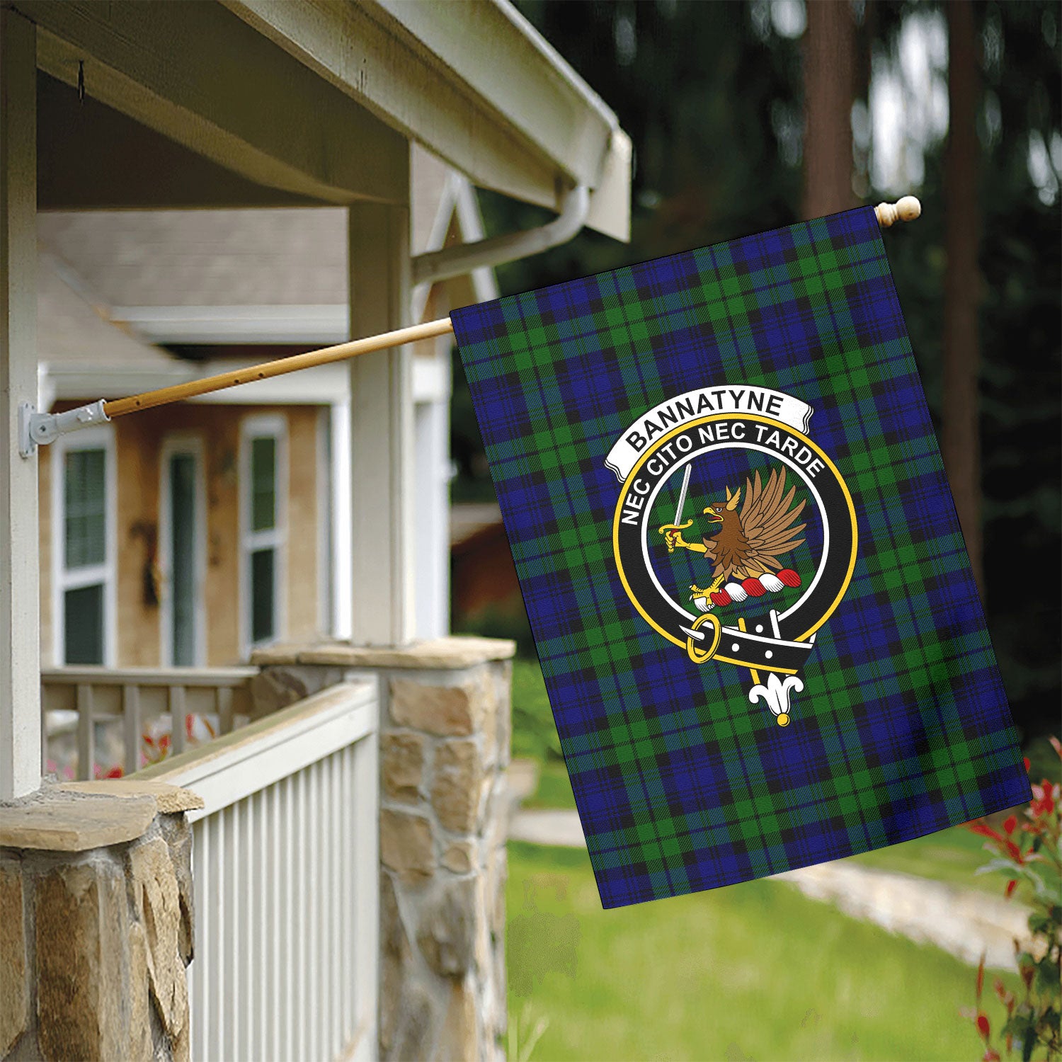 Bannatyne Tartan Crest Garden Flag