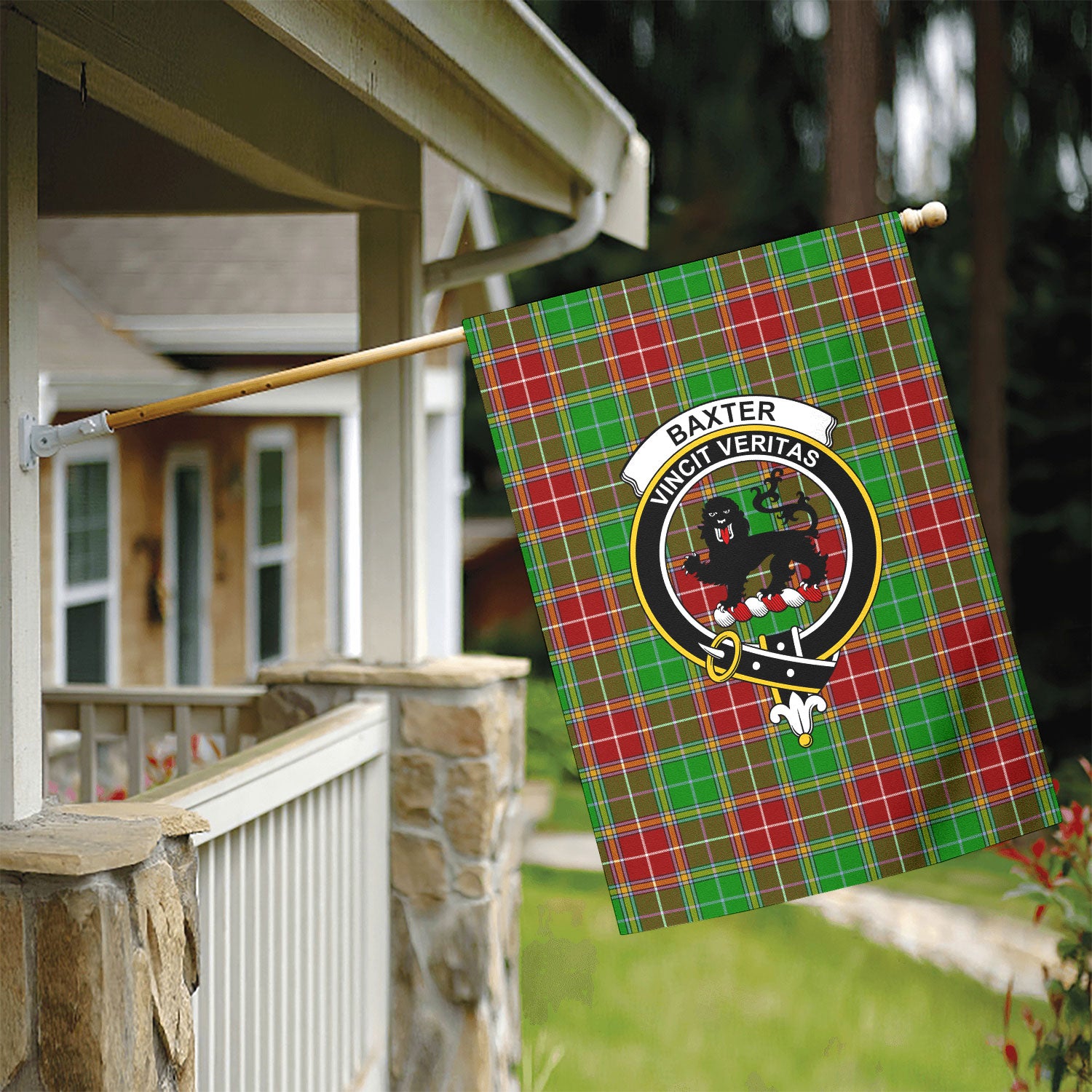 Baxter Modern Tartan Crest Garden Flag