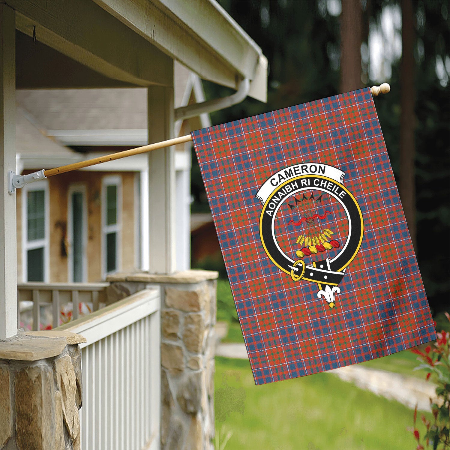 Cameron of Lochiel Ancient Tartan Crest Garden Flag