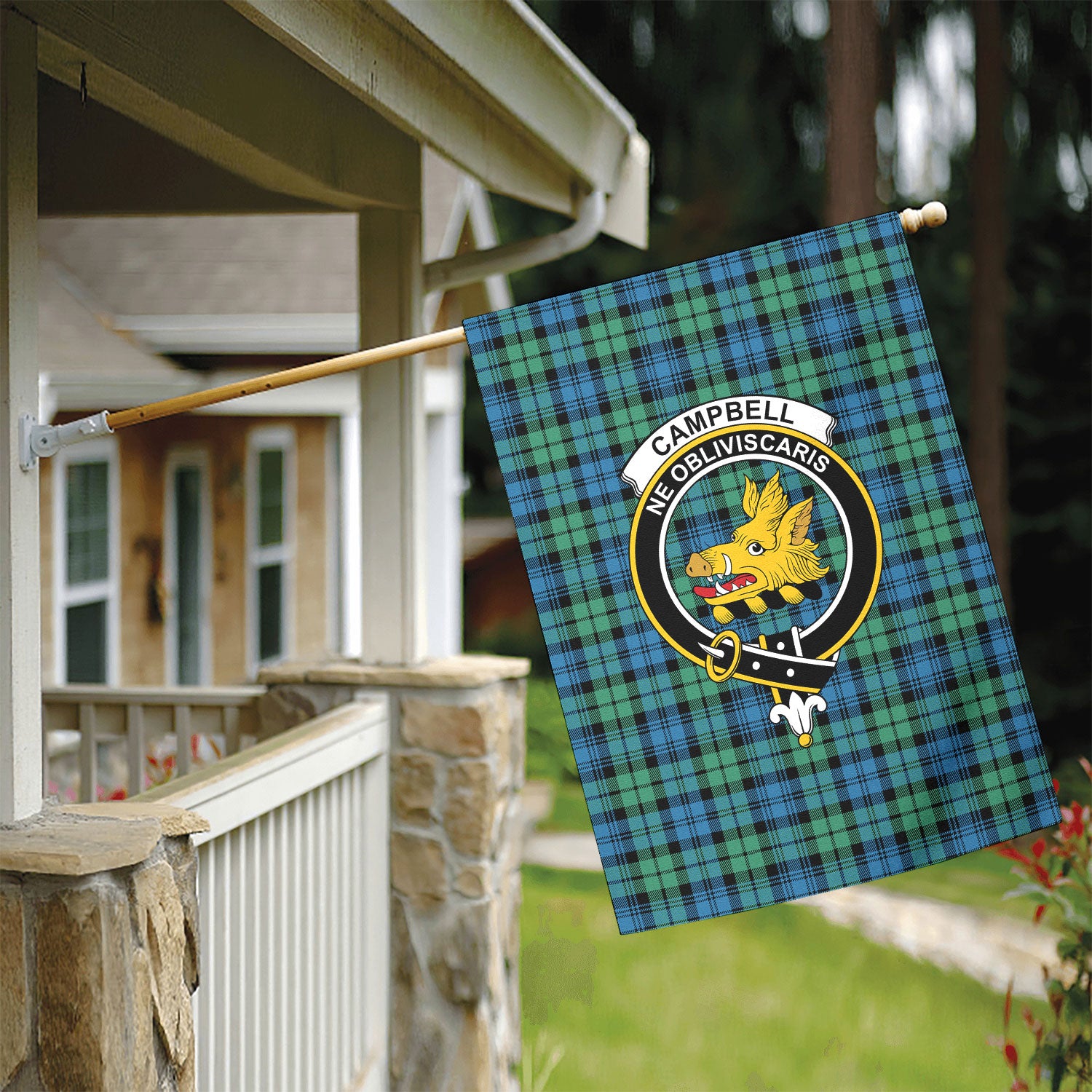 Campbell Ancient 01 Tartan Crest Garden Flag