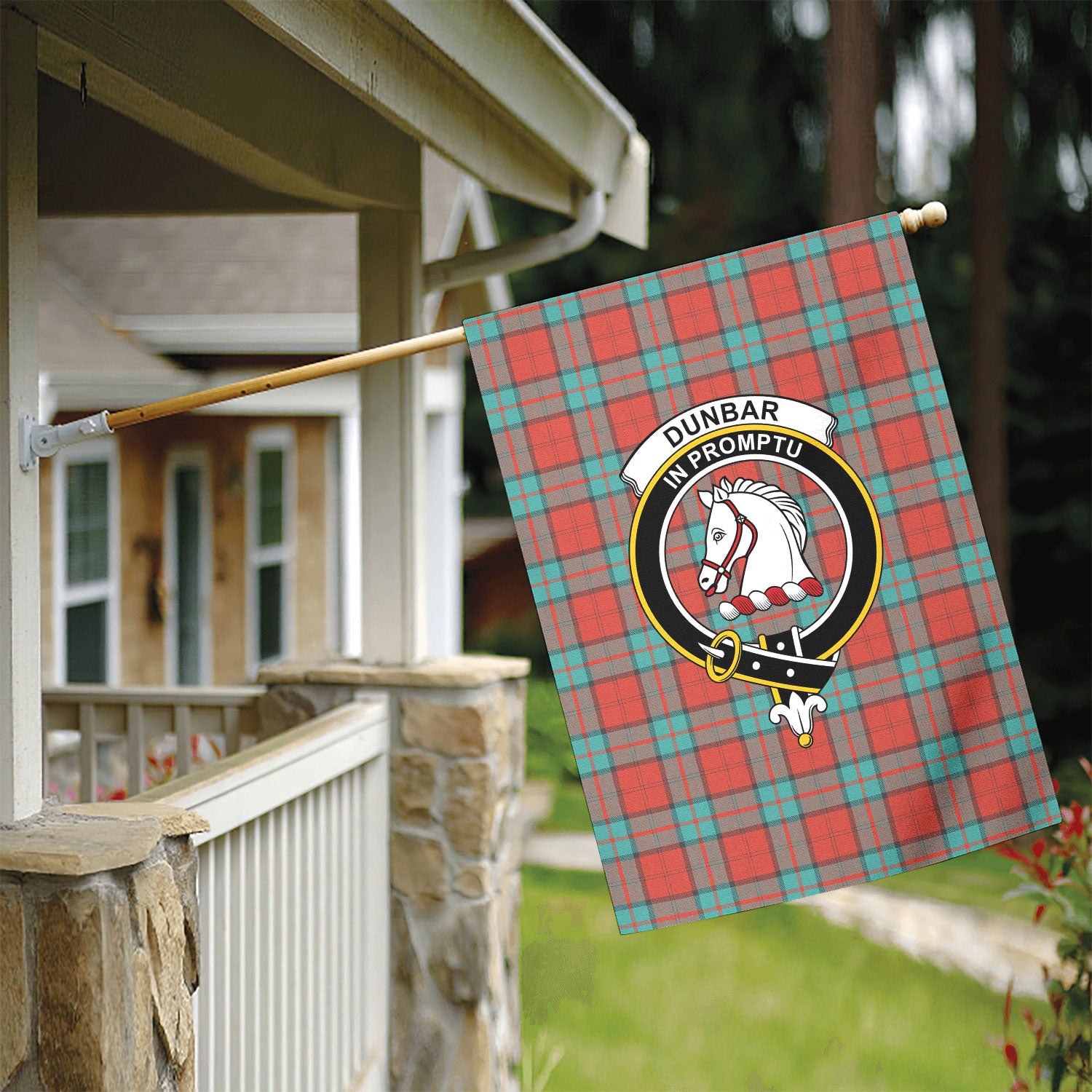 Dunbar Ancient Tartan Crest Garden Flag