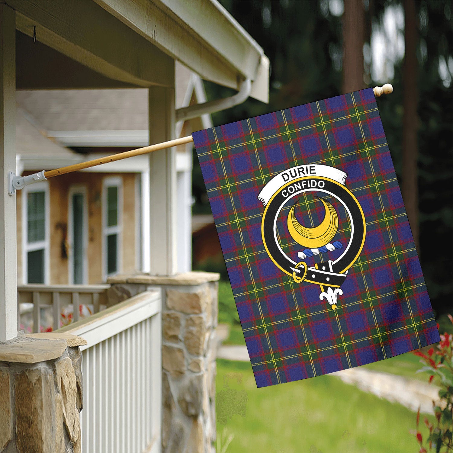 Durie Tartan Crest Garden Flag
