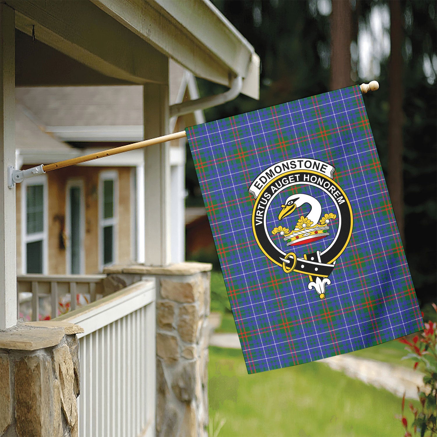 Edmonstone Tartan Crest Garden Flag