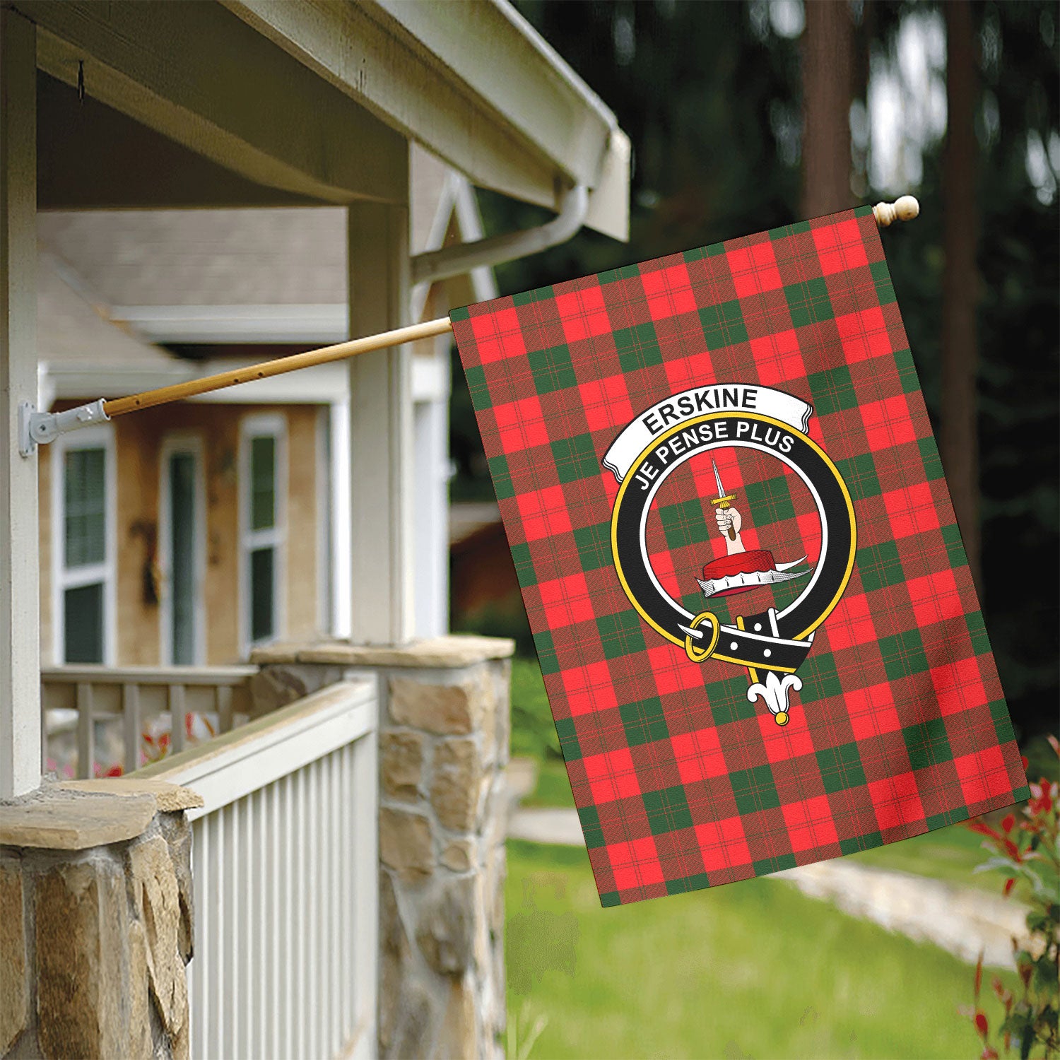 Erskine Modern Tartan Crest Garden Flag