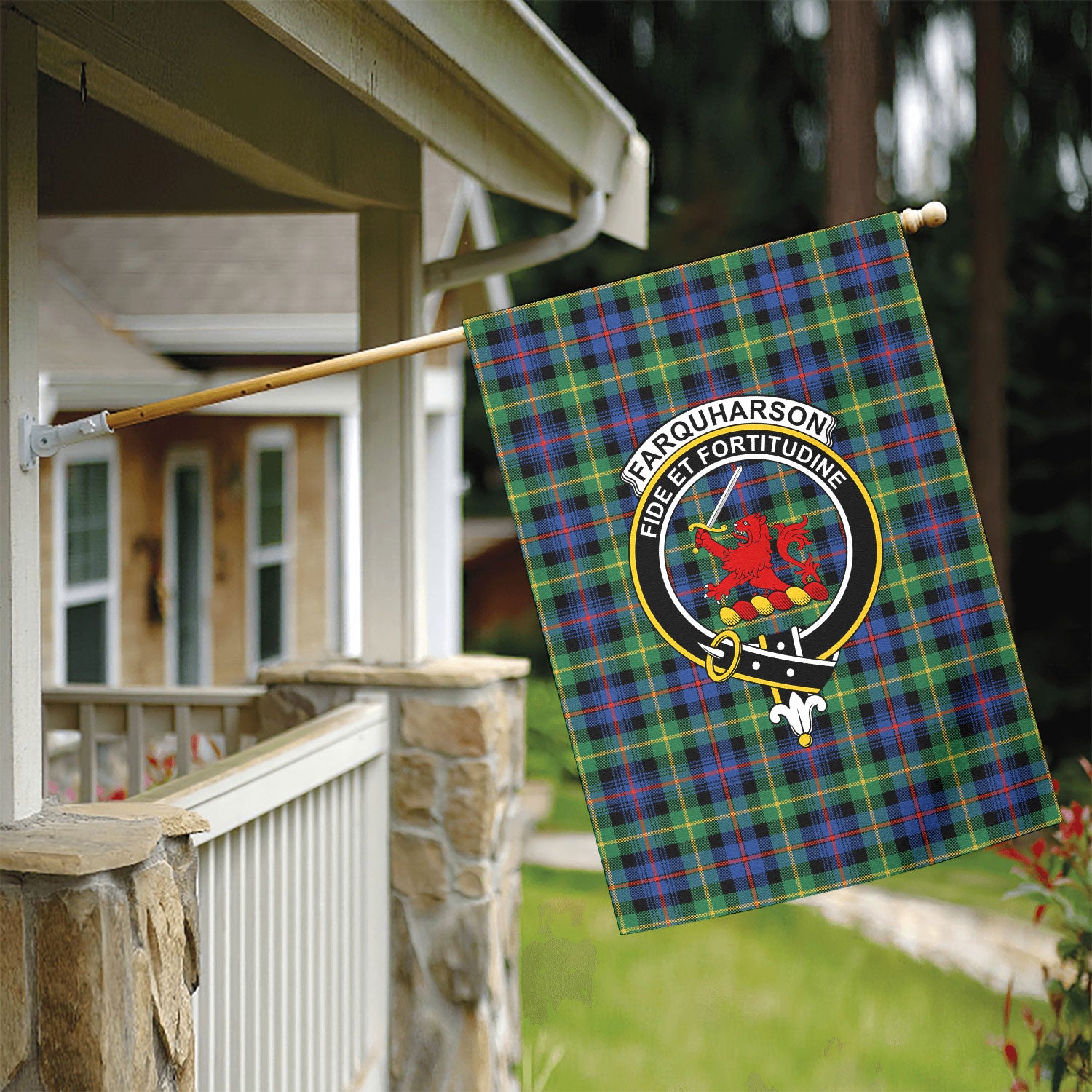 Farquharson Ancient Tartan Crest Garden Flag