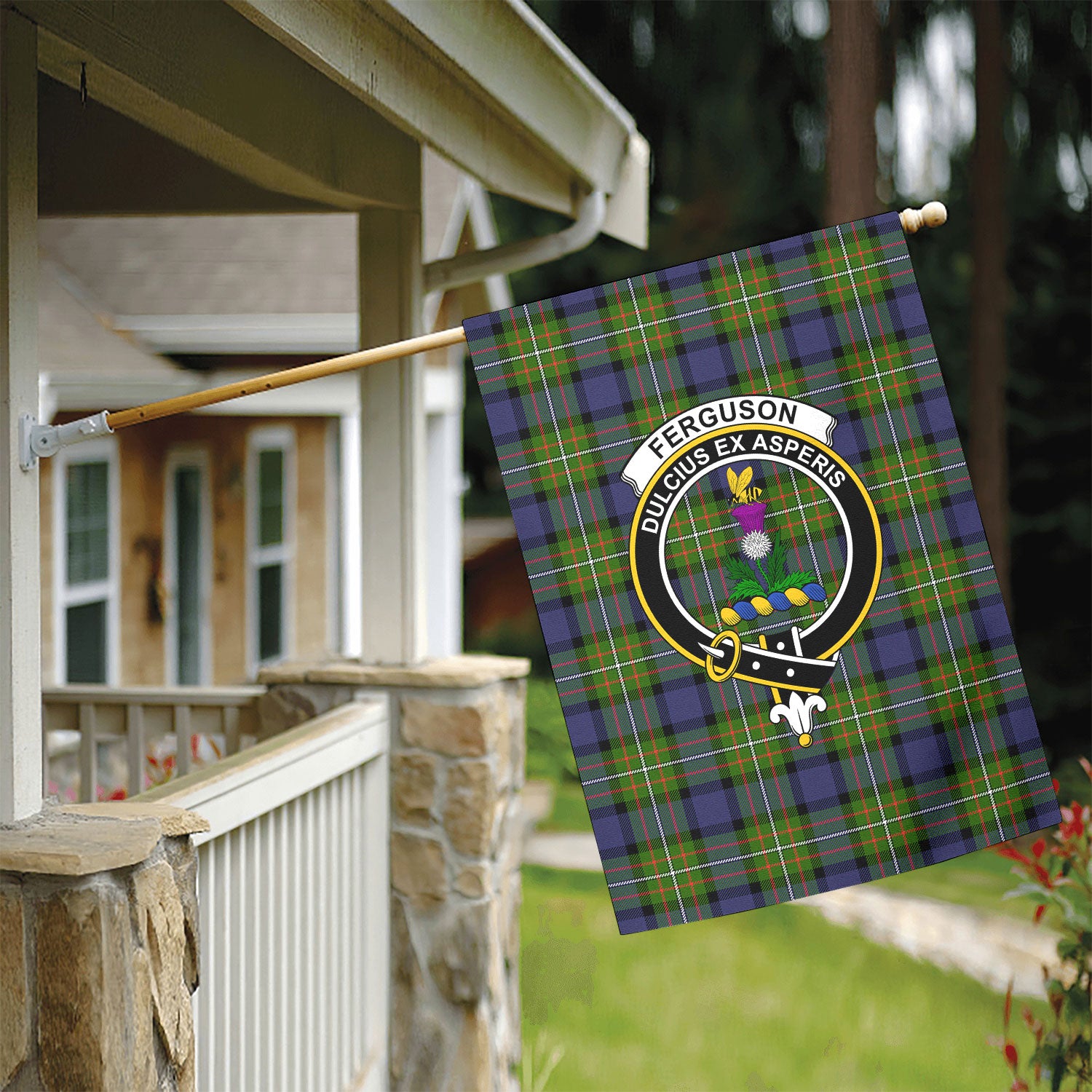 Ferguson Tartan Crest Garden Flag