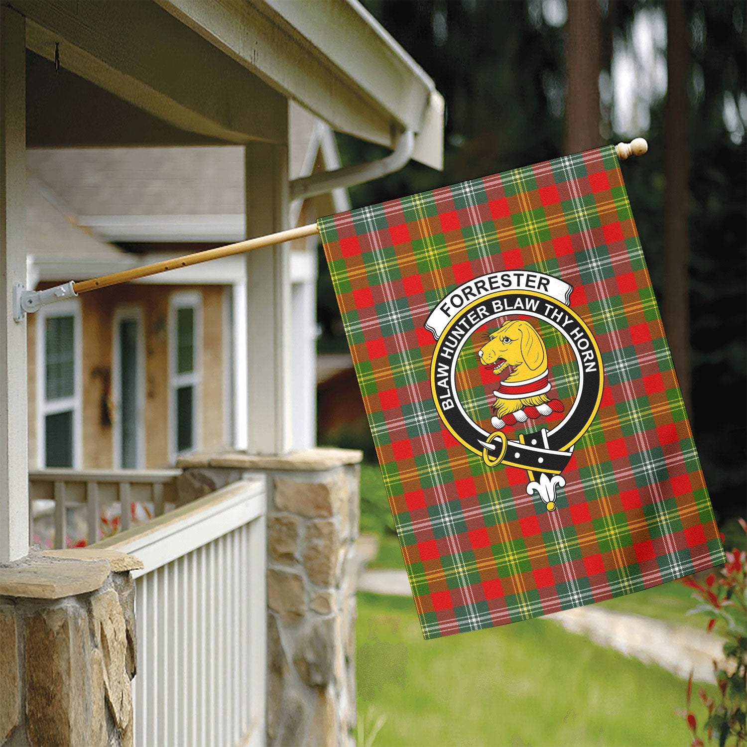 Forrester Tartan Crest Garden Flag