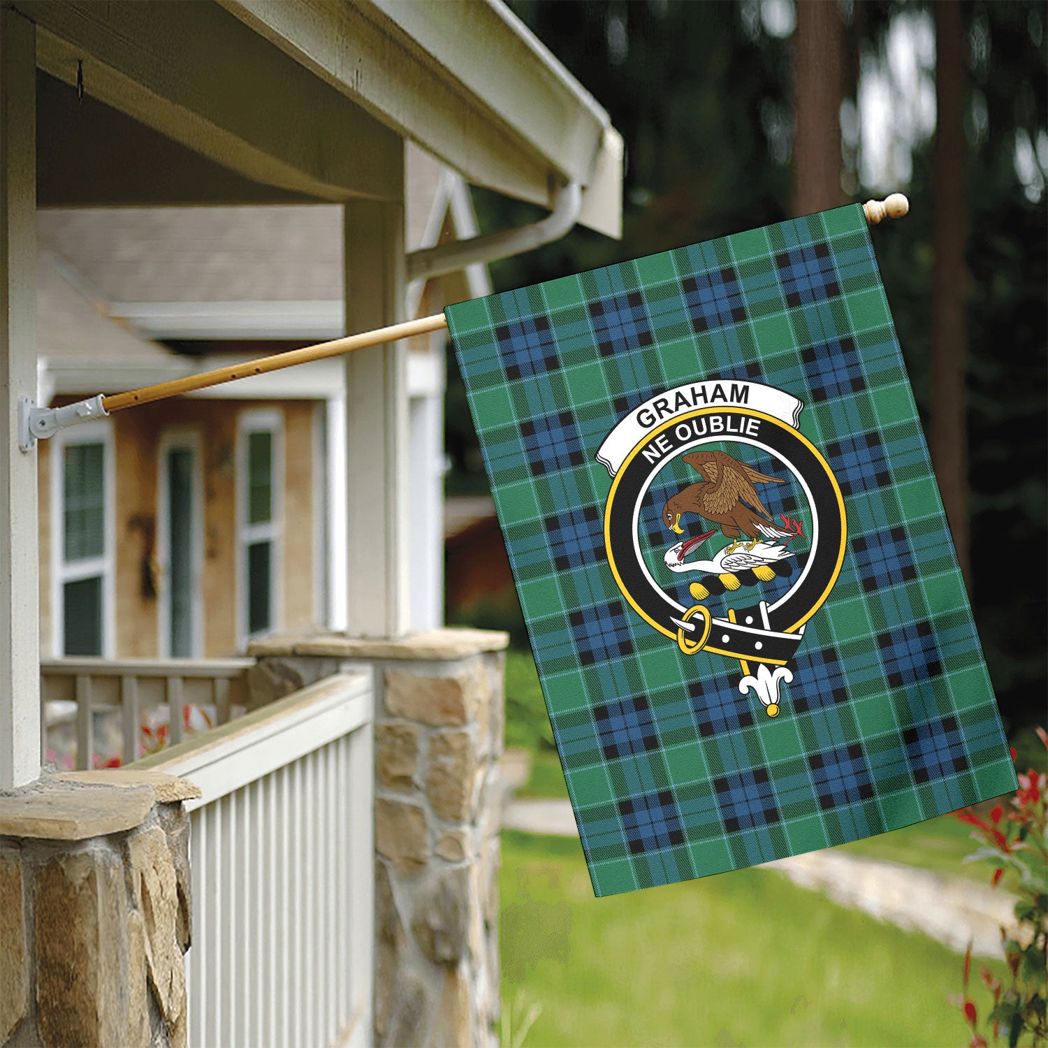 Graham of Menteith Ancient Tartan Crest Garden Flag