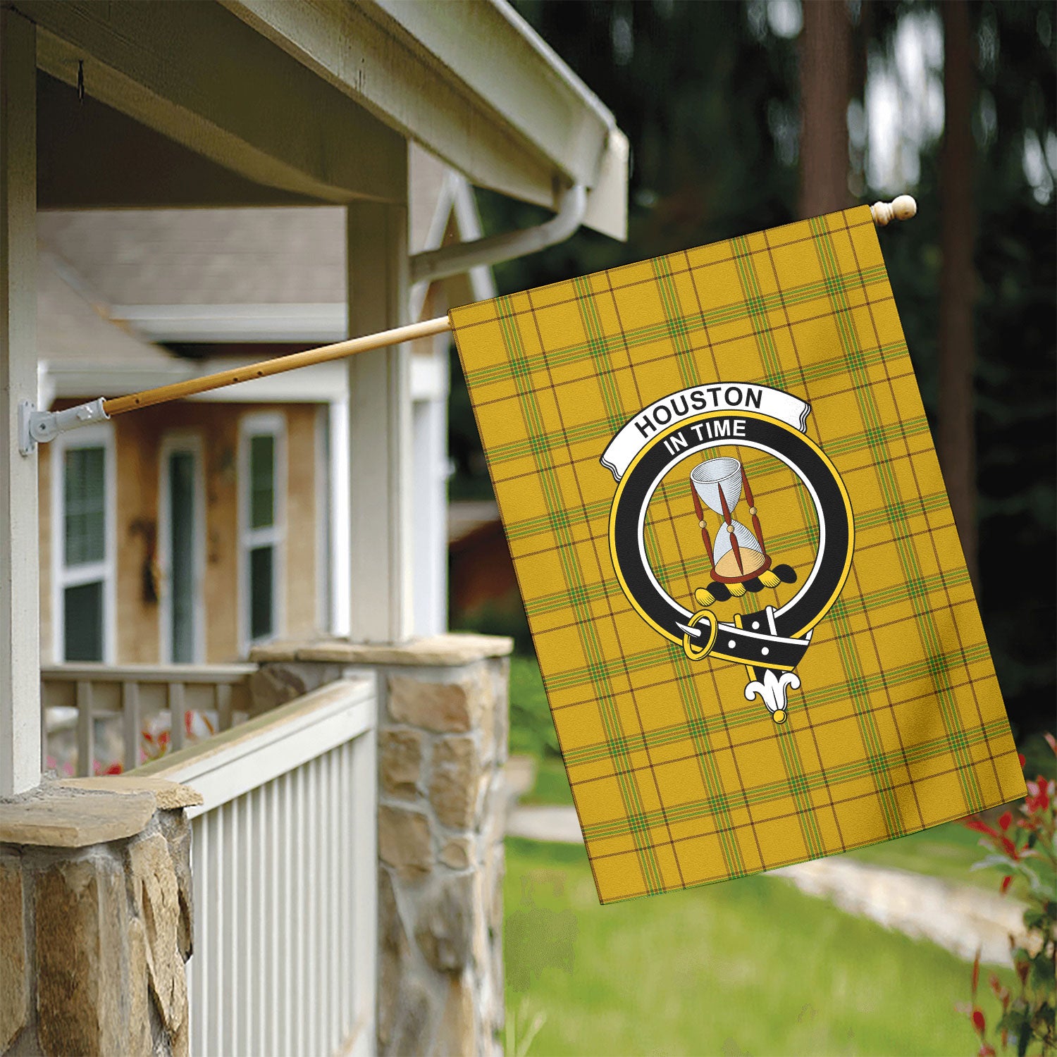 Houston Tartan Crest Garden Flag